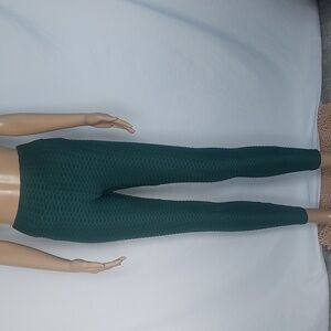 Women's Green Textured Leggings Size‎ S